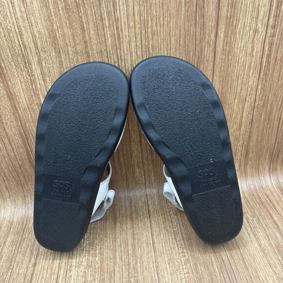 SAS Captiva Women's White Leather  T-Strap Sandals  8.5 M TRIPAD Made in USA - Picture 6 of 10